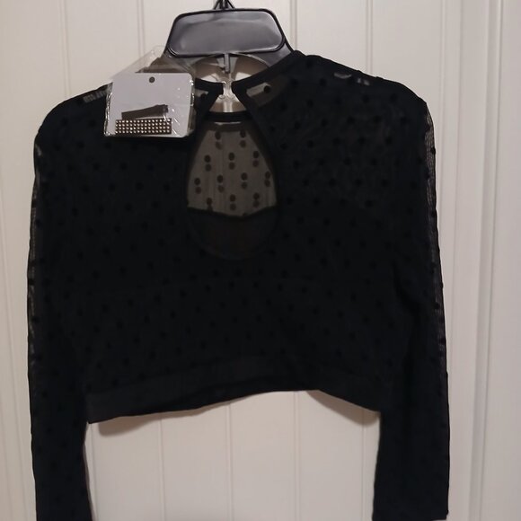 Curtain Call brand womens costume sheer mesh crop top blouse - Picture 3 of 4